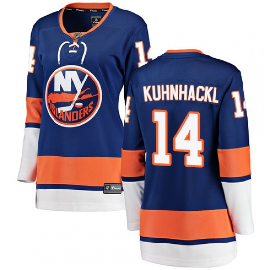 Women's New York Islanders #14 Tom Kuhnhackl Fanatics Branded Royal Blue Home Breakaway NHL Jersey - Ujersey