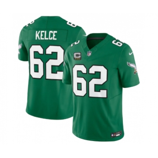 Youth Philadelphia Eagles #62 Jason Kelce Green 2023 F.U.S.E. C Stitched Football Jersey - Ujersey