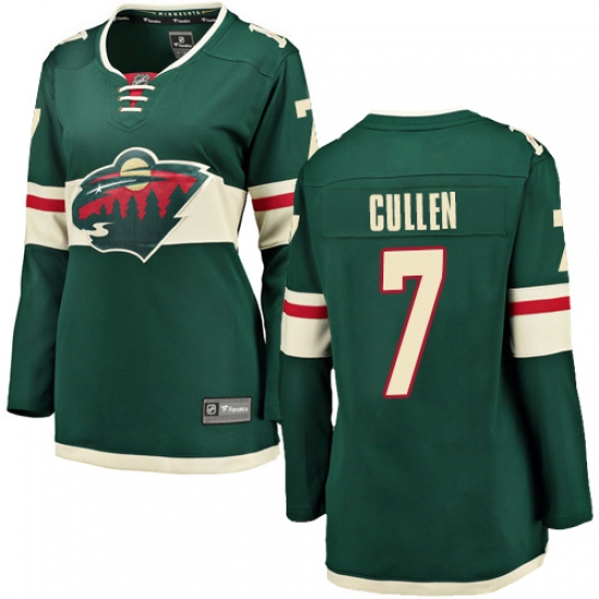 Women's Minnesota Wild #7 Matt Cullen Authentic Green Home Fanatics Branded Breakaway NHL Jersey - Ujersey