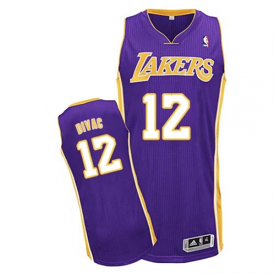 Men's Adidas Los Angeles Lakers #12 Vlade Divac Authentic Purple Road NBA Jersey - Ujersey
