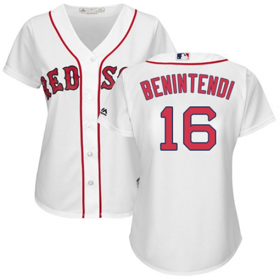 Women's Majestic Boston Red Sox #16 Andrew Benintendi Replica White Home MLB Jersey - Ujersey