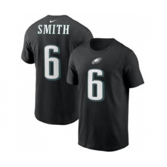 Men's Philadelphia Eagles #6 DeVonta Smith 2021 Black Football Draft First Round Pick Player Name & Number T-Shirt - Ujersey