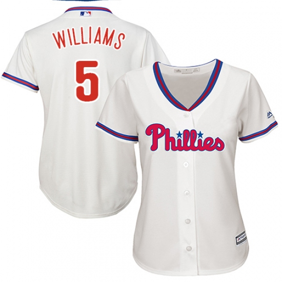 Women's Majestic Philadelphia Phillies #5 Nick Williams Replica Cream Alternate Cool Base MLB Jersey - Ujersey