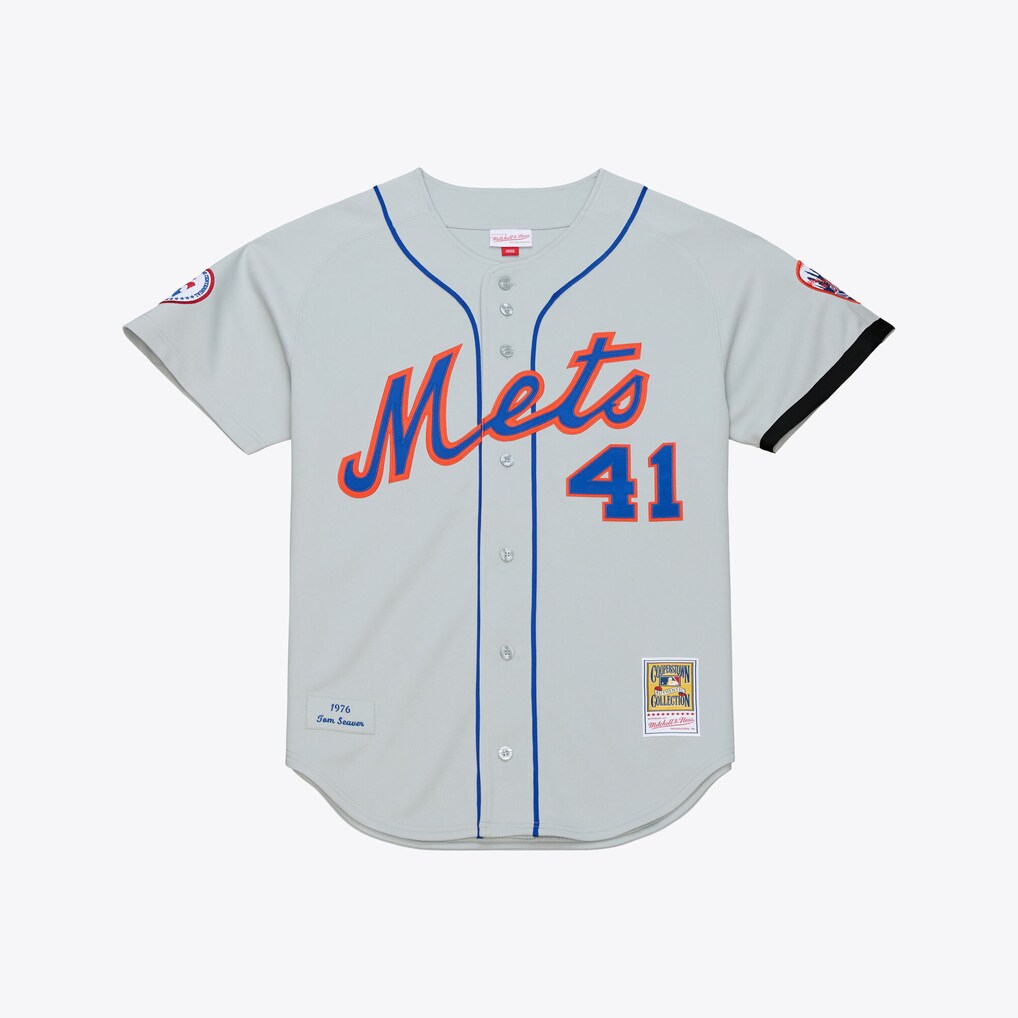 Men's New York Mets Tom Seaver Mitchell & Ness Gray 1976 Authentic Jersey - Ujersey