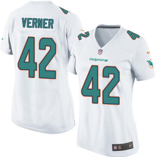 Women's Nike Miami Dolphins #42 Alterraun Verner Game White NFL Jersey - Ujersey