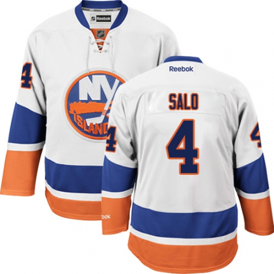 Men's Reebok New York Islanders #4 Robin Salo Authentic White Away NHL Jersey - Ujersey