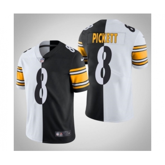 Men's Pittsburgh Steelers #8 Kenny Pickett White Black Split Limited Stitched Jersey - Ujersey