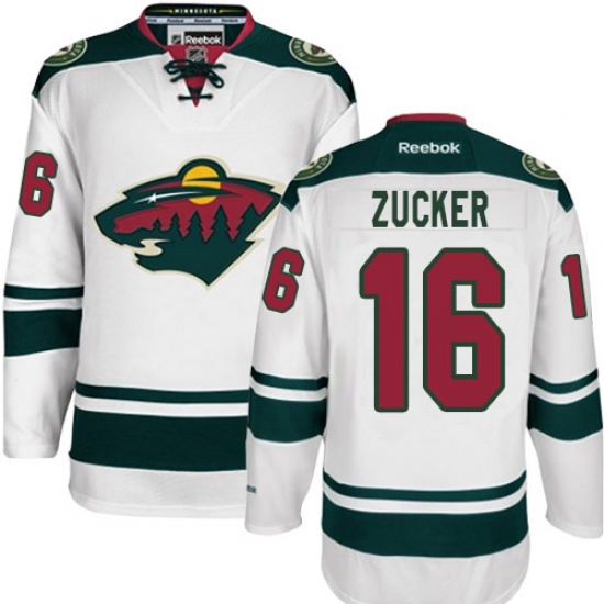 Men's Reebok Minnesota Wild #16 Jason Zucker Authentic White Away NHL Jersey