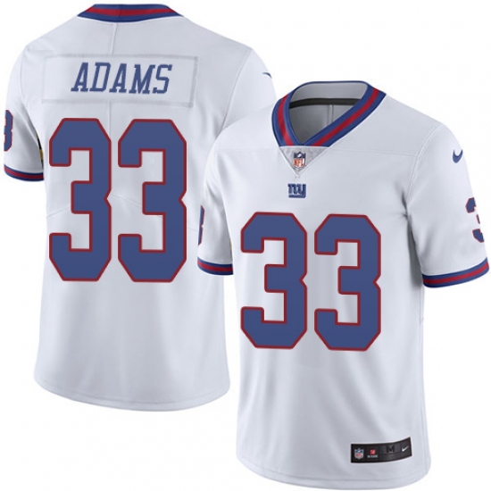 Men's Nike New York Giants #33 Andrew Adams Limited White Rush Vapor Untouchable NFL Jersey - Ujersey