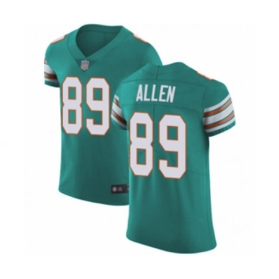 Men's Miami Dolphins #89 Dwayne Allen Aqua Green Alternate Vapor Untouchable Elite Player Football Jersey - Ujersey