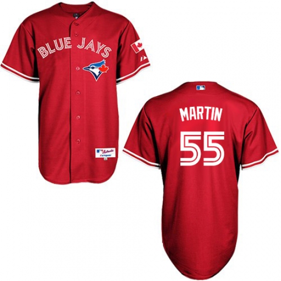 Men's Majestic Toronto Blue Jays #55 Russell Martin Replica Red Canada Day MLB Jersey