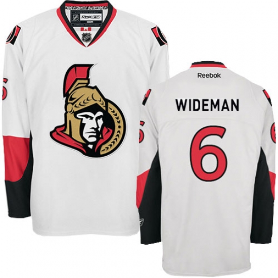 Men's Reebok Ottawa Senators #6 Chris Wideman Authentic White Away NHL Jersey - Ujersey