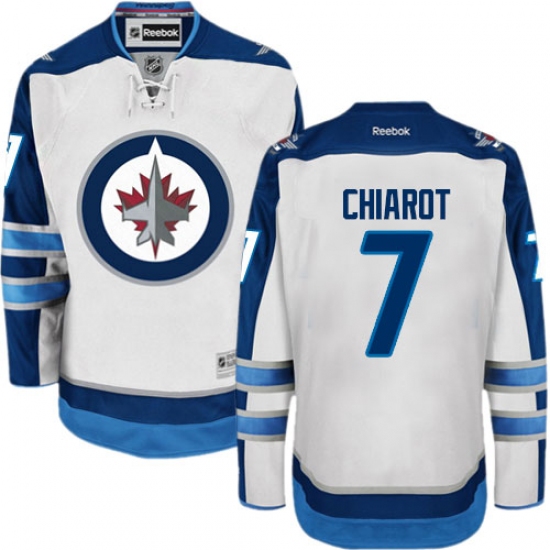 Men's Reebok Winnipeg Jets #7 Ben Chiarot Authentic White Away NHL Jersey - Ujersey