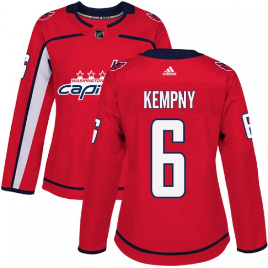 Women's Adidas Washington Capitals #6 Michal Kempny Authentic Red Home NHL Jersey - Ujersey