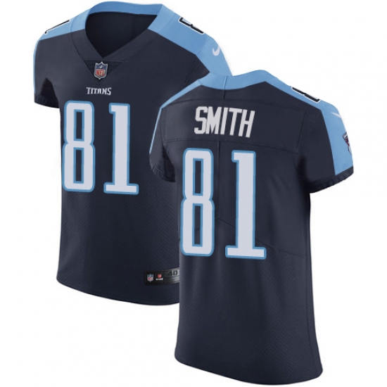 Men's Nike Tennessee Titans #81 Jonnu Smith Navy Blue Alternate Vapor Untouchable Elite Player NFL Jersey - Ujersey