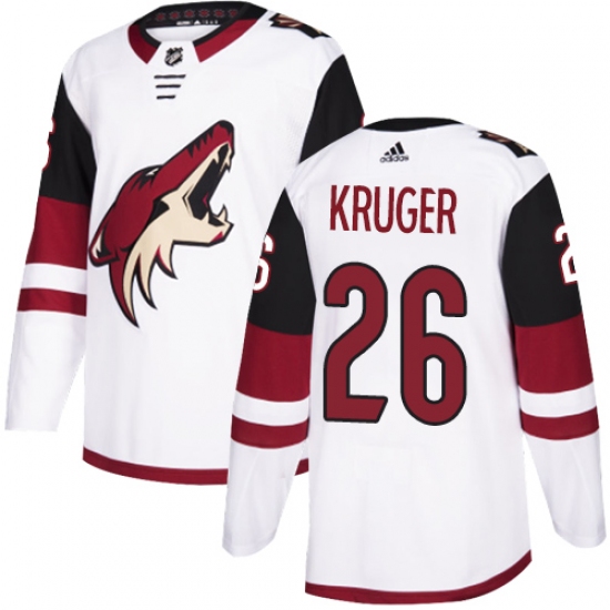 Youth Adidas Arizona Coyotes #26 Marcus Kruger Authentic White Away NHL Jersey - Ujersey