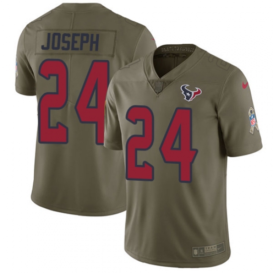 Youth Nike Houston Texans #24 Johnathan Joseph Limited Olive 2017 Salute to Service NFL Jersey - Ujersey