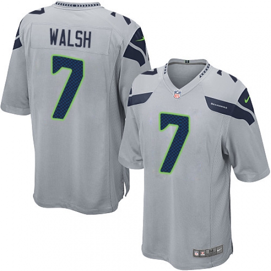 Men's Nike Seattle Seahawks #7 Blair Walsh Game Grey Alternate NFL Jersey - Ujersey