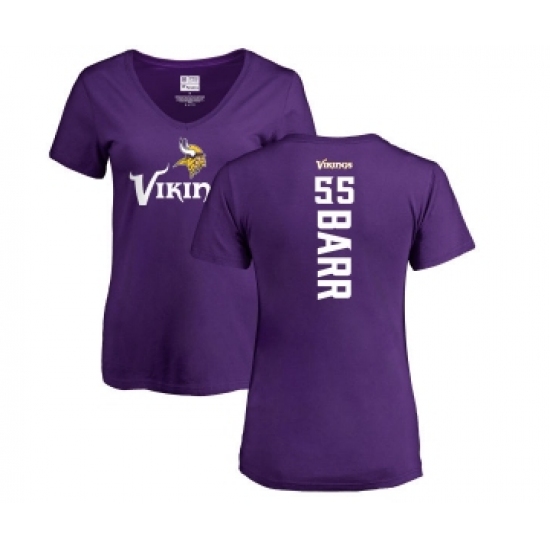 Football Women's Minnesota Vikings #55 Anthony Barr Purple Backer Slim Fit T-Shirt - Ujersey