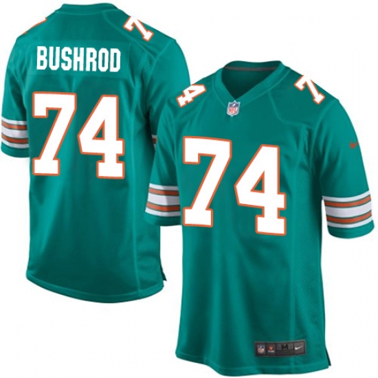 Men's Nike Miami Dolphins #74 Jermon Bushrod Game Aqua Green Alternate NFL Jersey - Ujersey