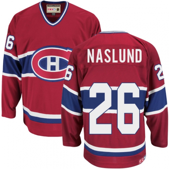 Men's CCM Montreal Canadiens #26 Mats Naslund Premier Red Throwback NHL Jersey - Ujersey