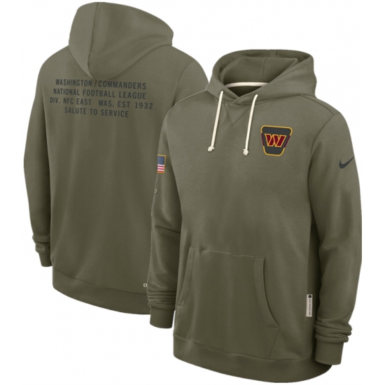 Men's Washington Commanders Olive 2025 Salute to Service Pullover Hoodie - Ujersey