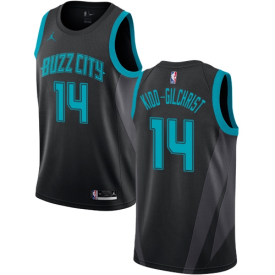 Women's Nike Jordan Charlotte Hornets #14 Michael Kidd-Gilchrist Swingman Black NBA Jersey - 2018 19 City Edition - Ujersey