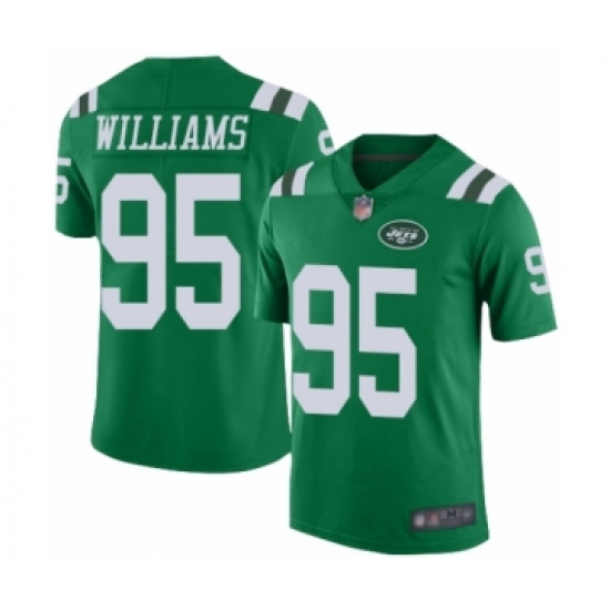Men's New York Jets #95 Quinnen Williams Limited Green Rush Vapor Untouchable Football Jersey - Ujersey
