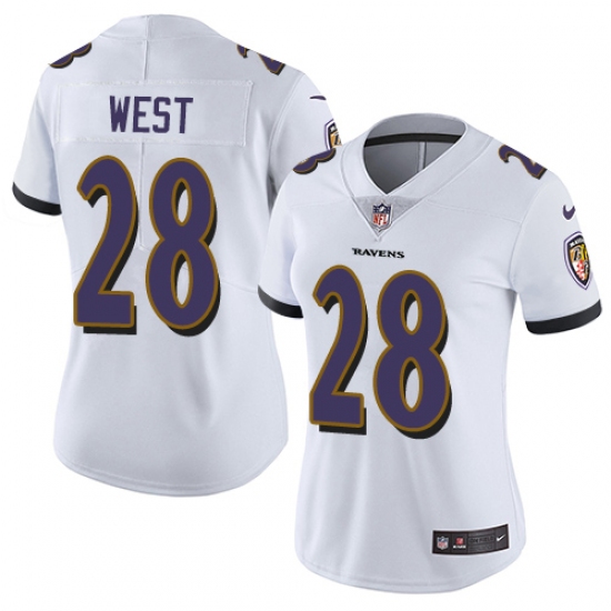 Women's Nike Baltimore Ravens #28 Terrance West White Vapor Untouchable Limited Player NFL Jersey - Ujersey