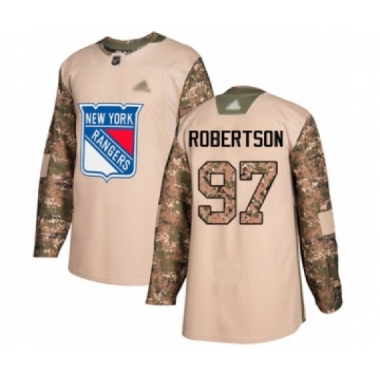 Men's New York Rangers #97 Matthew Robertson Authentic Camo Veterans Day Practice Hockey Jersey - Ujersey