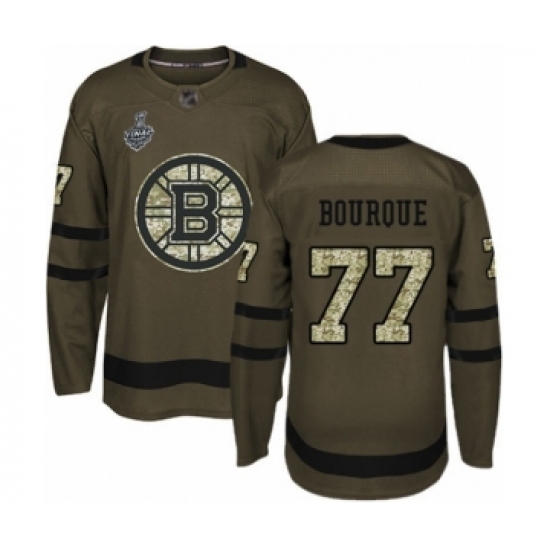 Men's Boston Bruins #77 Ray Bourque Authentic Green Salute to Service 2019 Stanley Cup Final Bound Hockey Jersey - Ujersey