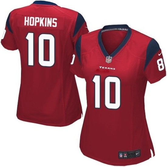 Women's Nike Houston Texans #10 DeAndre Hopkins Game White NFL Jersey - Ujersey