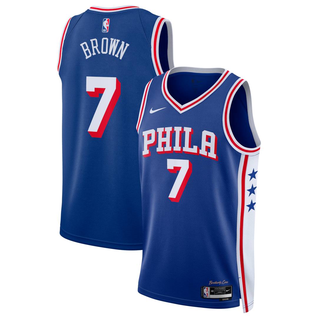 Unisex Philadelphia 76ers Jaylen Brown Nike Royal Swingman Jersey - Icon Edition