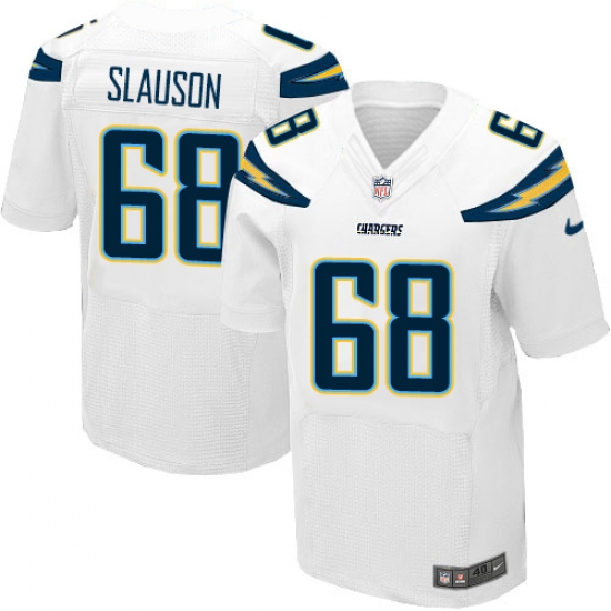 Men's Nike Los Angeles Chargers #68 Matt Slauson Elite White NFL Jersey - Ujersey
