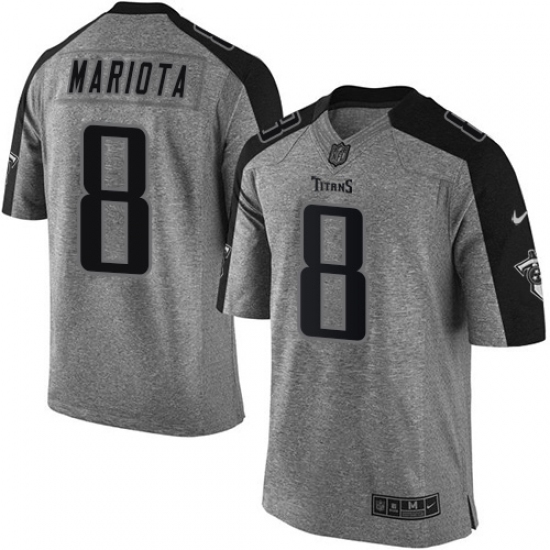 Men's Nike Tennessee Titans #8 Marcus Mariota Limited Gray Gridiron NFL Jersey - Ujersey
