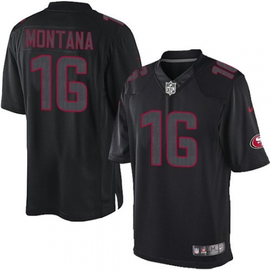 Youth Nike San Francisco 49ers #16 Joe Montana Limited Black Impact NFL Jersey - Ujersey