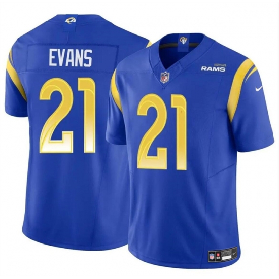 Men's Los Angeles Rams #21 Zach Evans Blue 2024 F.U.S.E Vapor Untouchable Stitched Football Jersey - Ujersey