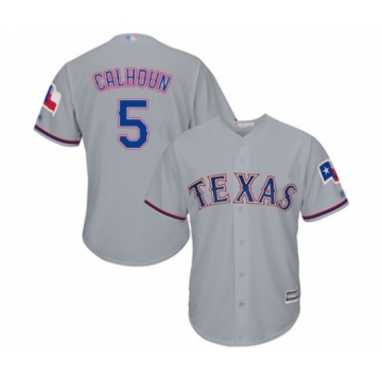 Youth Texas Rangers #5 Willie Calhoun Authentic Grey Road Cool Base Baseball Player Jersey - Ujersey