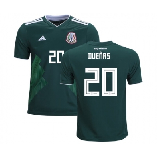 Mexico #20 Duenas Home Kid Soccer Country Jersey