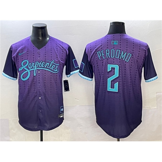 Men's Arizona Diamondbacks #2 Geraldo Perdomo Purple 2025 City Connect Limited Stitched Baseball Jersey - Ujersey