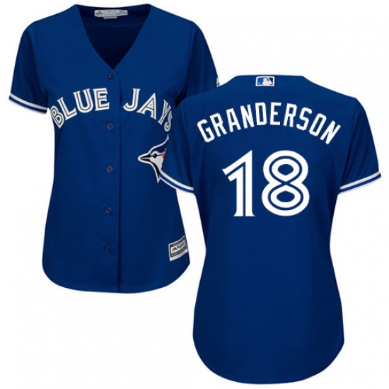 Women's Majestic Toronto Blue Jays #18 Curtis Granderson Replica Blue Alternate MLB Jersey - Ujersey