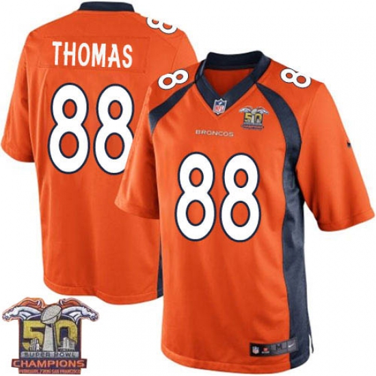 Youth Nike Denver Broncos #88 Demaryius Thomas Elite Orange Team Color Super Bowl 50 Champions NFL Jersey - Ujersey