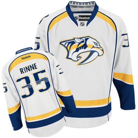 Youth Reebok Nashville Predators #35 Pekka Rinne Authentic White Away NHL Jersey - Ujersey