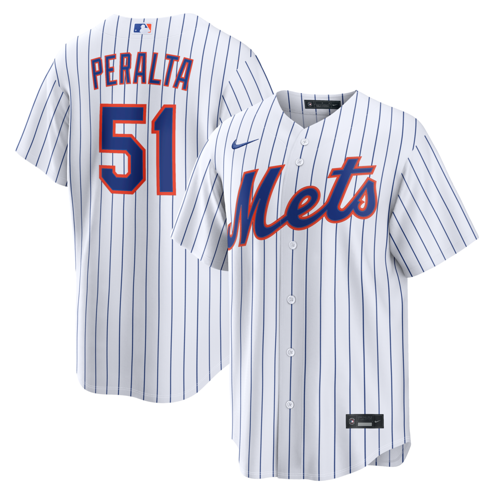Men's New York Mets Freddy Peralta Nike White Home Replica Jersey - U-jersey