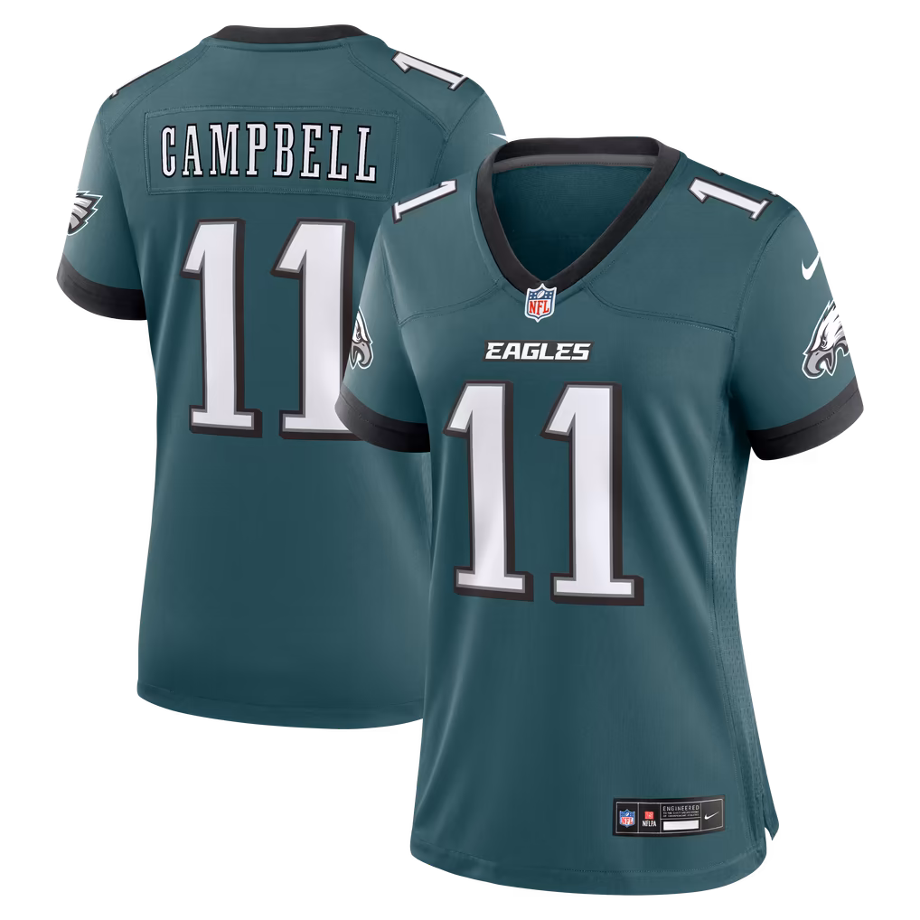 Women's Philadelphia Eagles Jihaad Campbell Nike Midnight Green Team Game Jersey - Ujersey