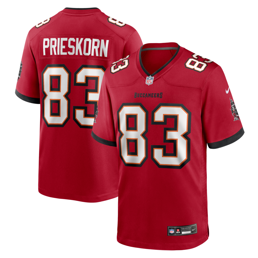 Men's Tampa Bay Buccaneers Caden Prieskorn Nike Red Team Game Jersey - Ujersey