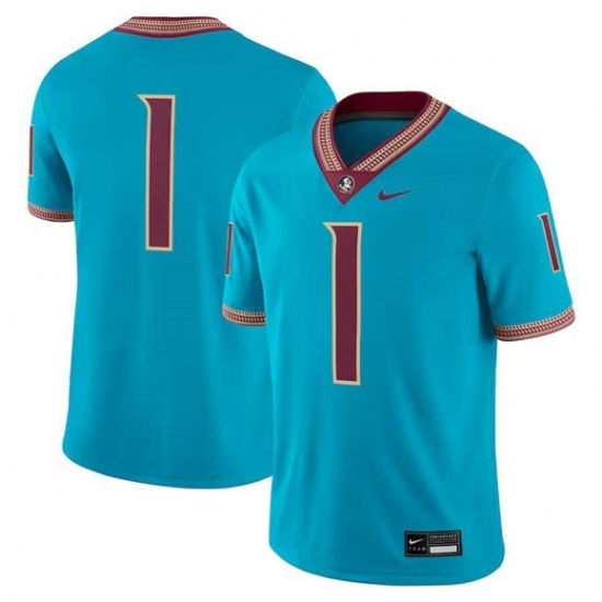 Florida State Seminoles #1 Teal Stitched Football Game Jersey - Ujersey
