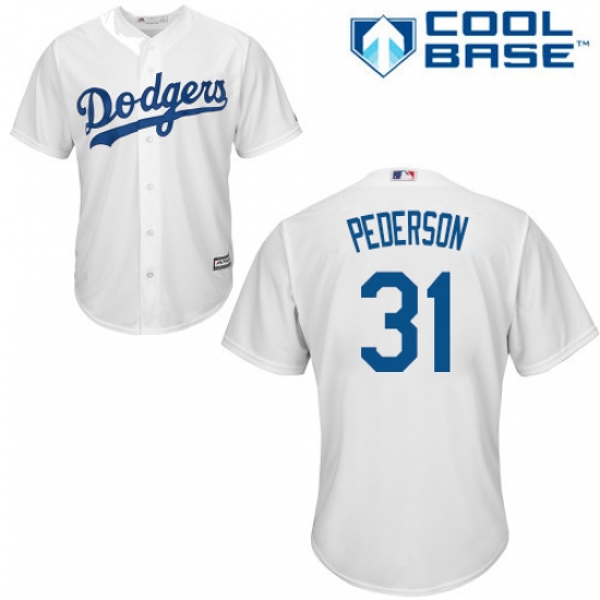 Women's Majestic Los Angeles Dodgers #31 Joc Pederson Authentic White Home Cool Base MLB Jersey - Ujersey