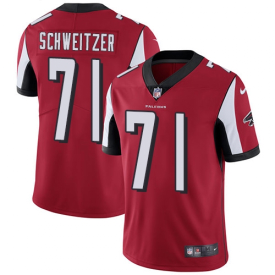 Youth Nike Atlanta Falcons #71 Wes Schweitzer Red Team Color Vapor Untouchable Limited Player NFL Jersey - Ujersey