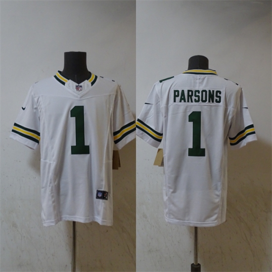 Men's Green Bay Packers #1 Micah Parsons White Vapor 2025 F.U.S.E. Limited Stitched Football Jersey - Ujersey